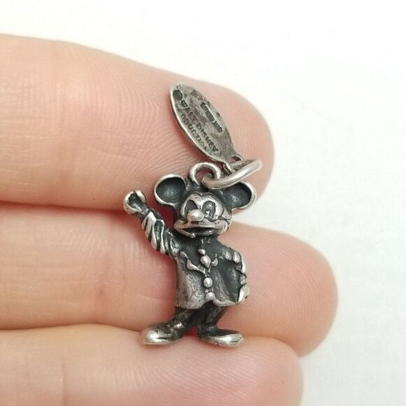 Vintage Walt Disney Production Disney Land Mickey Mouse Charm 3D Sterling Silver - Picture 8 of 9